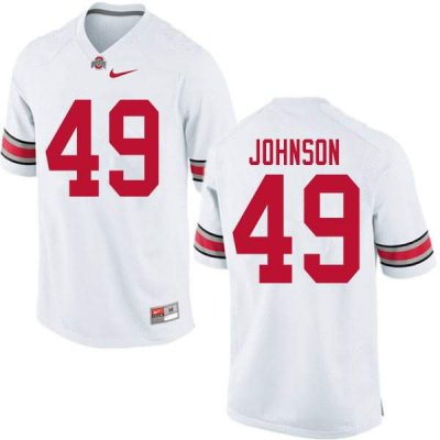 NCAA Ohio State Buckeyes Men's #49 Xavier Johnson White Nike Football College Jersey SAN1645RN